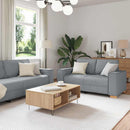 Sofa 3 pcs Lysegrå 220 x 80 x 84 cm Linned-blandet stof