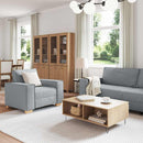 Sofa 3 pcs Lysegrå 220 x 80 x 84 cm Linned-blandet stof