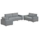 Sofa 3 pcs Lysegrå 220 x 80 x 84 cm Linned-blandet stof