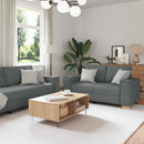 Sofa 3 pcs Mørkegrå 220 x 80 x 84 cm Linned-blandet stof
