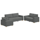 Sofa 3 pcs Mørkegrå 220 x 80 x 84 cm Linned-blandet stof