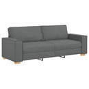 Sofa 3 pcs Mørkegrå 220 x 80 x 84 cm Linned-blandet stof