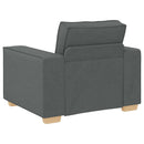 Sofa 3 pcs Mørkegrå 220 x 80 x 84 cm Linned-blandet stof