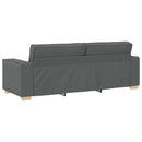 Sofa 3 pcs Mørkegrå 220 x 80 x 84 cm Linned-blandet stof