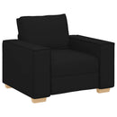 Sofa 3 pcs Sort 220 x 80 x 84 cm Linned-blandet stof