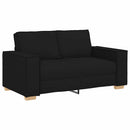 Sofa 3 pcs Sort 220 x 80 x 84 cm Linned-blandet stof