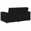 Sofa 3 pcs Sort 220 x 80 x 84 cm Linned-blandet stof