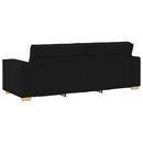 Sofa 3 pcs Sort 220 x 80 x 84 cm Linned-blandet stof
