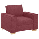 Sofa 3 pcs Vinrød 220 x 80 x 84 cm Linned-blandet stof