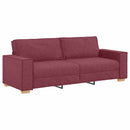 Sofa 3 pcs Vinrød 220 x 80 x 84 cm Linned-blandet stof
