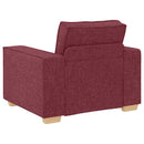 Sofa 3 pcs Vinrød 220 x 80 x 84 cm Linned-blandet stof