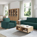 Sofa 3 pcs Mørkegrøn 220 x 80 x 84 cm Linned-blandet stof