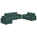 Sofa 3 pcs Mørkegrøn 220 x 80 x 84 cm Linned-blandet stof