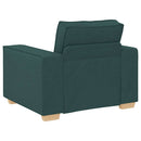 Sofa 3 pcs Mørkegrøn 220 x 80 x 84 cm Linned-blandet stof