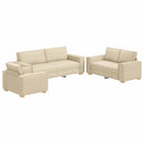 Sofa 3 pcs Creme 220 x 80 x 84 cm Linned-blandet stof