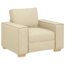 Sofa 3 pcs Creme 220 x 80 x 84 cm Linned-blandet stof