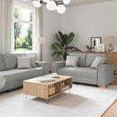 Sofa 3 stk. Skygrå Linned-blandet stof
