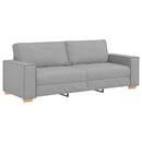 Sofa 3 stk. Skygrå Linned-blandet stof