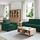 sofasæt 3 dele med hynder velour mørkegrøn