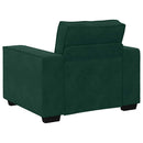 sofasæt 3 dele med hynder velour mørkegrøn
