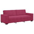 sofasæt 2 dele med hynder velour vinrød