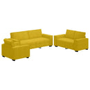 sofasæt 3 dele med hynder velour gul