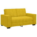 sofasæt 3 dele med hynder velour gul