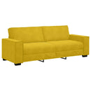 sofasæt 3 dele med hynder velour gul