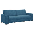 sofasæt 3 dele med hynder velour blå