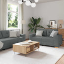 Sofa 3 pcs Mørkegrå 221 x 80 x 80 cm Linned-blandet stof