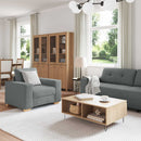 Sofa 3 pcs Mørkegrå 221 x 80 x 80 cm Linned-blandet stof