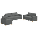 Sofa 3 pcs Mørkegrå 221 x 80 x 80 cm Linned-blandet stof