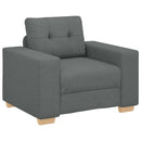 Sofa 3 pcs Mørkegrå 221 x 80 x 80 cm Linned-blandet stof