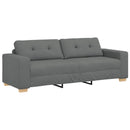 Sofa 3 pcs Mørkegrå 221 x 80 x 80 cm Linned-blandet stof