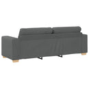 Sofa 3 pcs Mørkegrå 221 x 80 x 80 cm Linned-blandet stof