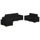 Sofa 3 pcs Sort 221 x 80 x 80 cm Linned-blandet stof