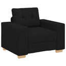 Sofa 3 pcs Sort 221 x 80 x 80 cm Linned-blandet stof