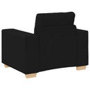 Sofa 3 pcs Sort 221 x 80 x 80 cm Linned-blandet stof