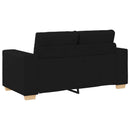 Sofa 3 pcs Sort 221 x 80 x 80 cm Linned-blandet stof