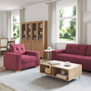 Sofa 3 pcs Vindrød 221 x 80 x 80 cm Linned-blandet stof