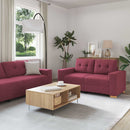 Sofa 3 pcs Vindrød 221 x 80 x 80 cm Linned-blandet stof