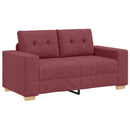 Sofa 3 pcs Vindrød 221 x 80 x 80 cm Linned-blandet stof