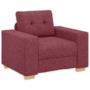 Sofa 3 pcs Vindrød 221 x 80 x 80 cm Linned-blandet stof