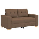 Sofa 3 stk. Brun Linned-blandet stof