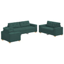 Sofa 3 pcs Mørkegrøn 221 x 80 x 80 cm Linned-blandet stof