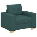 Sofa 3 pcs Mørkegrøn 221 x 80 x 80 cm Linned-blandet stof