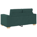 Sofa 3 pcs Mørkegrøn 221 x 80 x 80 cm Linned-blandet stof