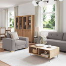 Sofa 3 pcs Gråbrun 221 x 80 x 80 cm Linned-blandet stof