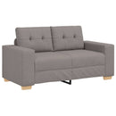 Sofa 3 pcs Gråbrun 221 x 80 x 80 cm Linned-blandet stof