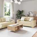 Sofa 3 pcs Creme 221 x 80 x 80 cm Linned-blandet stof